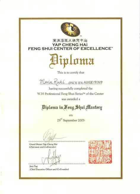 diploma in feng shui mastery